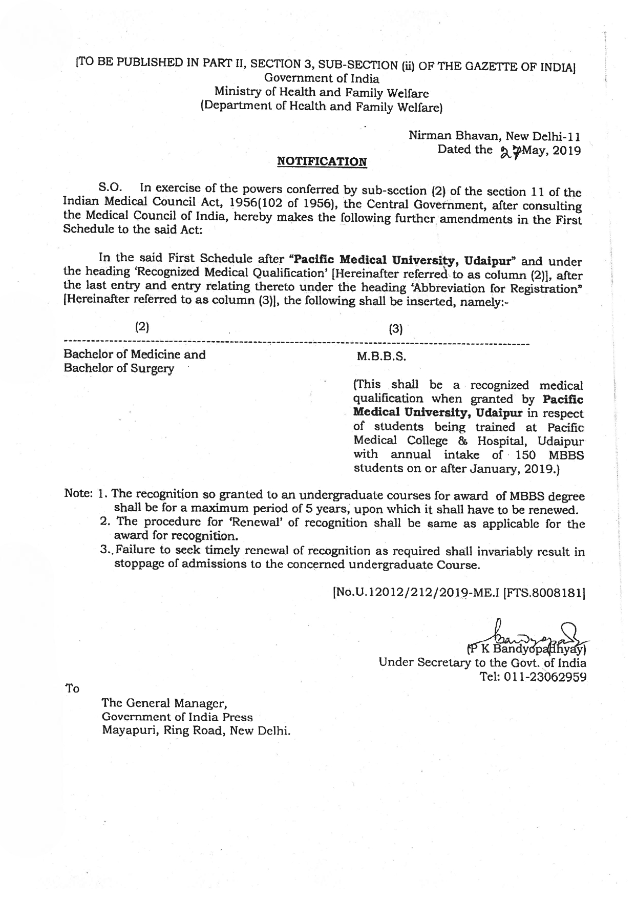 Hospital Affiliation Details - Pacific Medical College And Hospital